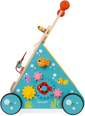 Janod Wooden Activity Baby Walker Cat - 21.1" Tall - Ages 12 Months+ - J08005 in Saudi Arabia