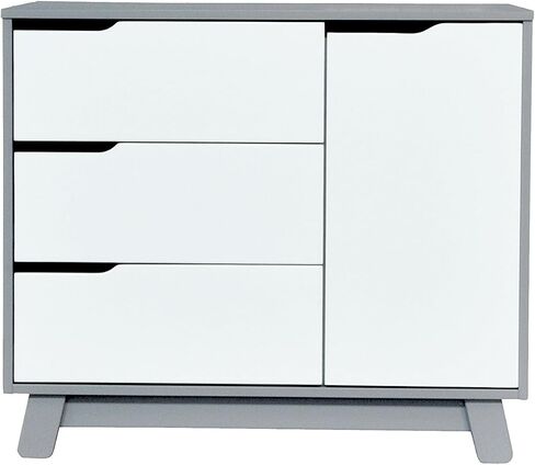 Babyletto Hudson 3-Drawer Changer Dresser with Removable Changing Tray in Washed Natural and White, Greenguard Gold Certified in Saudi Arabia