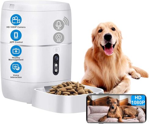 LeeKooLuu Automatic Dog Feeder 2.4G WiFi Cat Dry Food Dispenser HD 1080P Video Camera Timer Bowl Smart Pet Feeder APP Control Q01 in Kuwait