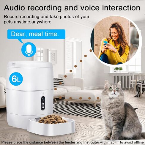 LeeKooLuu Automatic Dog Feeder 2.4G WiFi Cat Dry Food Dispenser HD 1080P Video Camera Timer Bowl Smart Pet Feeder APP Control Q01 in Kuwait