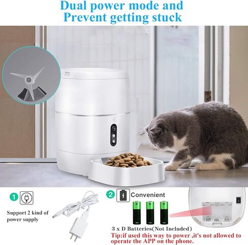 LeeKooLuu Automatic Dog Feeder 2.4G WiFi Cat Dry Food Dispenser HD 1080P Video Camera Timer Bowl Smart Pet Feeder APP Control Q01 in Kuwait