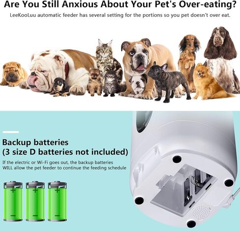 Automatic Dog Feeder HD 1080P Camera Cat Feeders 6L WiFi Smart Pet Feeder with APP Control Timer Settings Dispense Food Two Way Audio Recording Motion Detection Alerts in Kuwait