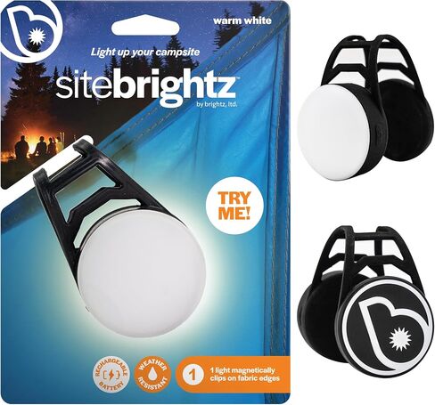 برايتز مصباح LED للتخييم من Siteبرايتز - مشابك مغناطيسية على حواف الخيمة - مصابيح تخييم قابلة لاعادة الشحن بمنفذ USB لمصابيح التخييم - مصباح LED للتخييم والمشي لمسافات طويلة وحقائب الظهر والمزيد in Kuwait