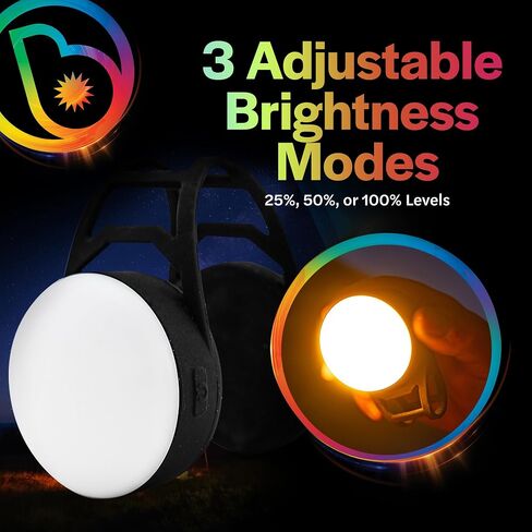 برايتز مصباح LED للتخييم من Siteبرايتز - مشابك مغناطيسية على حواف الخيمة - مصابيح تخييم قابلة لاعادة الشحن بمنفذ USB لمصابيح التخييم - مصباح LED للتخييم والمشي لمسافات طويلة وحقائب الظهر والمزيد in Kuwait