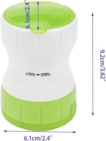 محطم حبوب دواء من بيسبيي مع قلب من السيراميك لتهذيب حبوب دواء صغيرة أو كبيرة وفيتامينات إلى مسحوق دقيق مع حاوية تخزين للأدوية الصغيرة (أخضر) in Kuwait