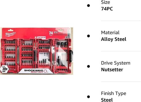 Milwaukee Shockwave Impact Driver Bit Set (74 Piece) 48-32-4062 in Saudi Arabia