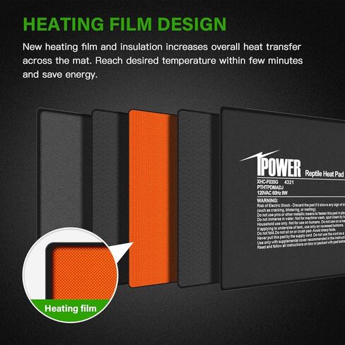 iPower 2-Pack Reptile Heating Pad Terrarium Heater Under Tank Heat Mat for Amphibians and Reptiles Pet in Kuwait