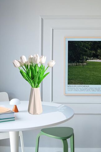 SITUMEIZI 15pcs Fake Tulips Artificial Assorted Colors Flowers Real Touch 14" Silk Flower for Home Kitchen Decor Wedding Bouquet Decorations Office Floral Arrangements(5 Colors) in Kuwait