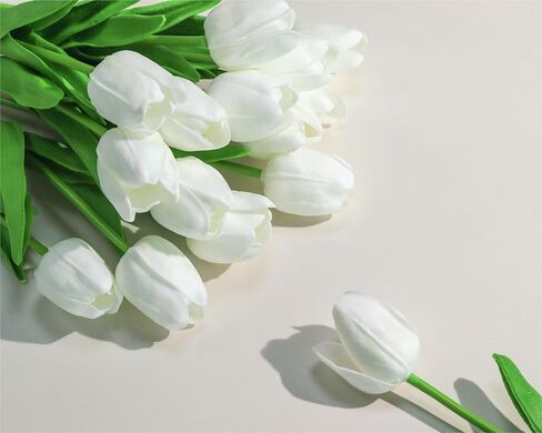 SITUMEIZI 15pcs Fake Tulips Artificial Assorted Colors Flowers Real Touch 14" Silk Flower for Home Kitchen Decor Wedding Bouquet Decorations Office Floral Arrangements(5 Colors) in Kuwait