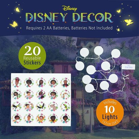 Paladone Encanto String Lights with Stickers - 54" Length (137 cm) Indoor Room Lighting - Disney Kids Movie Encanto Bedroom Decor and Party Decoration in Saudi Arabia