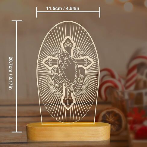 Anywin Catholic Gifts for Women, Sacred Heart of Jesus Picture Religious Gifts with Warm Yellow Light for Home Decor, Christian Inspirations Godly Blessed Birthday Gifts for Mother Grandma Men Lady in Kuwait