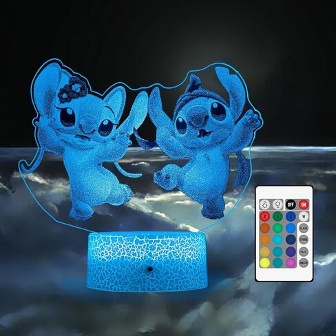 Stitch Gifts for Girls Stitch Lamp Lilo and Stitch Night Light with Remote & Smart Touch 16 Colors Room Decor Bedside Lamp for Bedroom Boys Girls Stitch Room Decor Christmas Gifts, Children's Day Gift in Kuwait