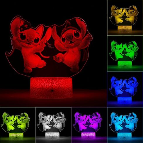 Stitch Gifts for Girls Stitch Lamp Lilo and Stitch Night Light with Remote & Smart Touch 16 Colors Room Decor Bedside Lamp for Bedroom Boys Girls Stitch Room Decor Christmas Gifts, Children's Day Gift in Kuwait