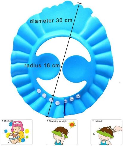 قبعة استحمام للرضع - قطعتين من قبعة ناعمة قابلة للتعديل من قناع وشامبو آمن للدش والاستحمام قبعة حمام للأطفال الصغار والأطفال الصغار والأطفال in Kuwait
