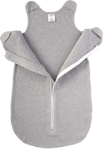 baby deedee Sleep Nest Basic - Cotton Baby Sleep Sack 0.6 TOG 18-36M Gray | Patented shoulder snaps and full-length zipper support easy dressing and quick diaper changes for warmer routines in Saudi Arabia