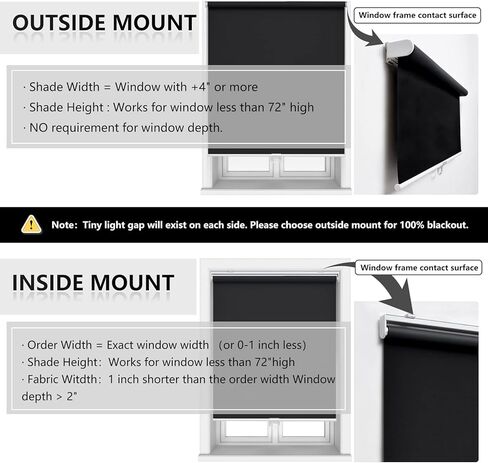 AOSKY ستائر تعتيم دوارة لاسلكية لتعتيم غرفة النوافذ، ظلال ملفوفة مع نظام زنبركي، ستائر نوافذ للحماية من الأشعة فوق البنفسجية للمنزل والمكتب (23 بوصة عرض × 72 بوصة ارتفاع، أبيض) in Kuwait
