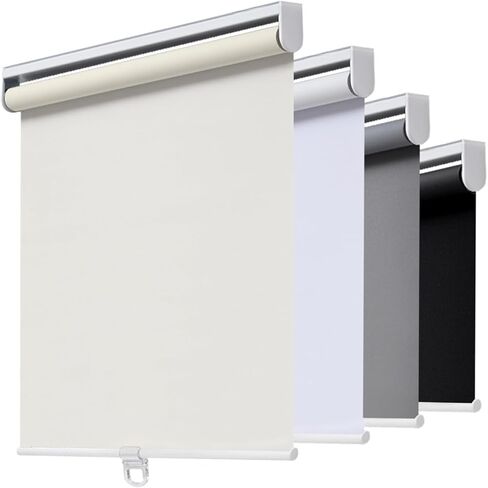 AOSKY ستائر تعتيم دوارة لاسلكية لتعتيم غرفة النوافذ، ظلال ملفوفة مع نظام زنبركي، ستائر نوافذ للحماية من الأشعة فوق البنفسجية للمنزل والمكتب (23 بوصة عرض × 72 بوصة ارتفاع، أبيض) in Kuwait