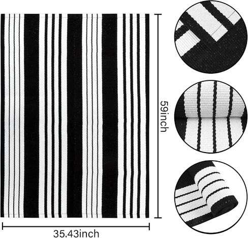 OJIA Front Door Mat 24"x51", Machine Washable Porch Rug Outdoor Door Mat Striped Entryway Rugs Indoor Outdoor Rugs Cotton Hand-Woven Entry Rug for Kitchen/Bathroom/Farmhouse/Home Entrance in Saudi Arabia
