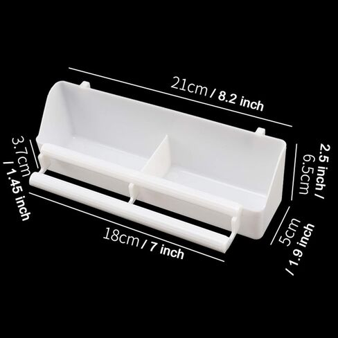 Lucky Interests 2pcs Bird Feeder, Pet Bird Food Double Plastic Seed Water Feeder Dispenser Standing Frame Plastic Food Feeder Cup for Parrots Cockatiel Pigeon Sparrow Bird Cage Bowl with 2 Bird Spoons in Kuwait