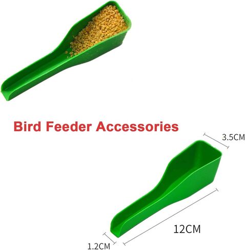 Lucky Interests 2pcs Bird Feeder, Pet Bird Food Double Plastic Seed Water Feeder Dispenser Standing Frame Plastic Food Feeder Cup for Parrots Cockatiel Pigeon Sparrow Bird Cage Bowl with 2 Bird Spoons in Kuwait