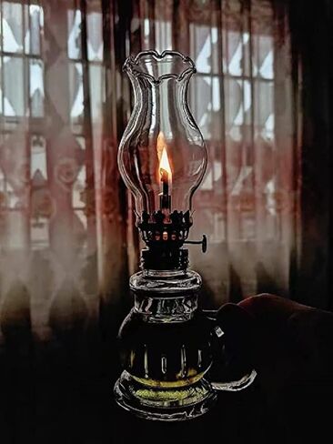 3 Pack Vintage Oil Lamps for Indoor Use,8 Inch Height Kerosene Lamp with Hurricane Glass,Rustic Kerosene Lantern for Home Emergency Lighting,Tabletop Decor (3 Pack Oil lamp) in Kuwait