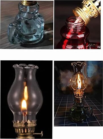 3 Pack Vintage Oil Lamps for Indoor Use,8 Inch Height Kerosene Lamp with Hurricane Glass,Rustic Kerosene Lantern for Home Emergency Lighting,Tabletop Decor (3 Pack Oil lamp) in Kuwait