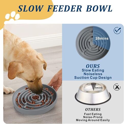STUDESK أطباق سيليكون للتغذية البطيئة للكلاب، وعاء تغذية بطيء للكلاب مع أكواب شفط، أوعية طعام ألغاز بطيئة للحيوانات الأليفة للسلالات الصغيرة والمتوسطة والكبيرة in Kuwait
