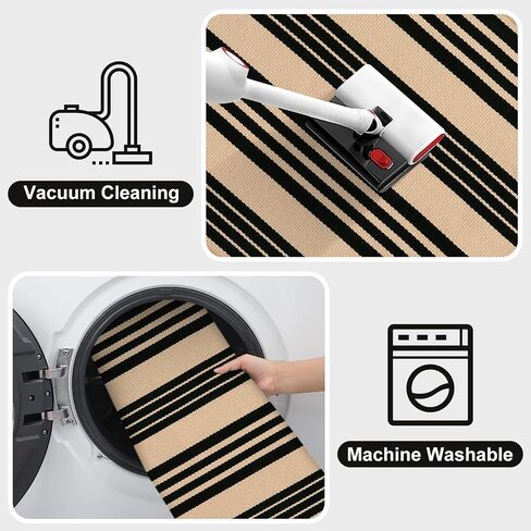 OJIA Front Door Mat 24"x51", Machine Washable Porch Rug Outdoor Door Mat Striped Entryway Rugs Indoor Outdoor Rugs Cotton Hand-Woven Entry Rug for Kitchen/Bathroom/Farmhouse/Home Entrance in Saudi Arabia