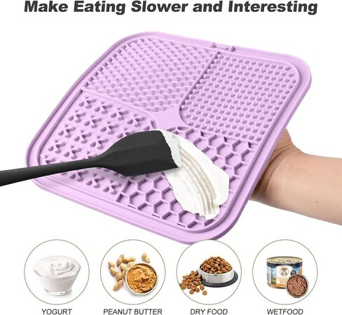 حصيرة لعق روكوسيا للكلاب والقطط، عبوتان مع أكواب شفط، وسادات لعق زبدة الفول السوداني للكلاب لتقليل الملل، وأوعية تغذية بطيئة للكلاب والقطط للاستحمام والعناية والتدريب (الأزرق والوردي) in Kuwait