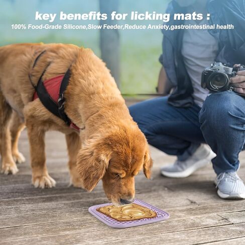 حصيرة لعق روكوسيا للكلاب والقطط، عبوتان مع أكواب شفط، وسادات لعق زبدة الفول السوداني للكلاب لتقليل الملل، وأوعية تغذية بطيئة للكلاب والقطط للاستحمام والعناية والتدريب (الأزرق والوردي) in Kuwait