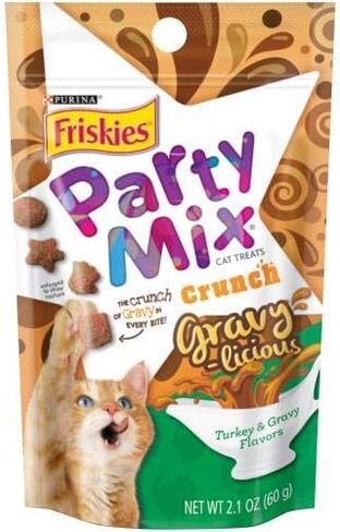 Friskies Party Mix Crunch Gravy-Licious Turkey & Gravy Treats (Pack of 4) in Saudi Arabia