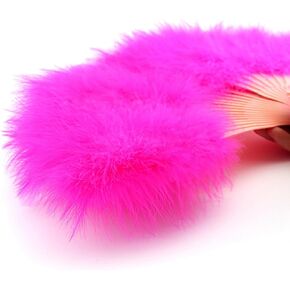 مروحة ريش Shekyeon Marabou 20 ثانية، مروحة يدوية قابلة للطي عتيقة لعرض الرقص التنكرية، ديكور منزلي (فيروزي)