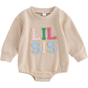 fhutpw Newborn Baby Girl Oversized Sweatshirt Romper Ruffle Long Sleeve Crewneck Onesie Sweater Tops Infant Fall Clothes in Kuwait