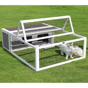 Tortoise House Habitat Wooden Small Animal Hutch Enclosure Indoor/Outdoor (49 * 36 * 14(L*W*H), 49 * 36 * 14(L*W*H)-with Cover) in Kuwait