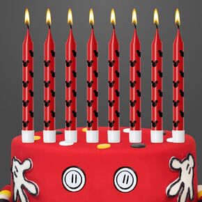 Lidmada 12Pcs Mickey Minnine Mouse Ear Theme Birthday Candles Cake Cupcake Cartoon Toppers Candles for Kids Girls Boys Mickey Party Decorations Supplies in Kuwait