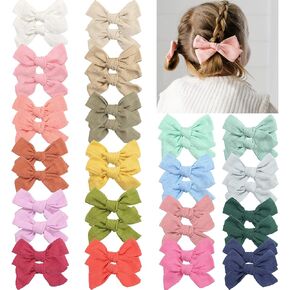 30pcs Girls Curly Hair Clips Fireworks Hair Bows for Baby Girls Hair Clips Curly Korker Pom Pom Bow Baby Barrettes Ribbon Ponytail Bows Hair Accessories for Girls Toddlers School Children in Kuwait