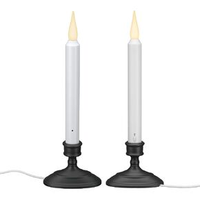 612 Vermont LED Electric Window Candles with Sensor Dusk to Dawn, Warm White Flicker Flame or Steady On, USB Low Voltage Adapter (2, Antique Bronze) in Kuwait