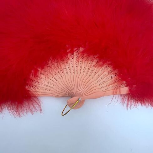 Shekyeon Marabou Feather Fan 20s Vintage Folding Fan Flapper Hand Fan for Costume Dancing Show Home Centerpiece Decor(Turquoise) in Saudi Arabia