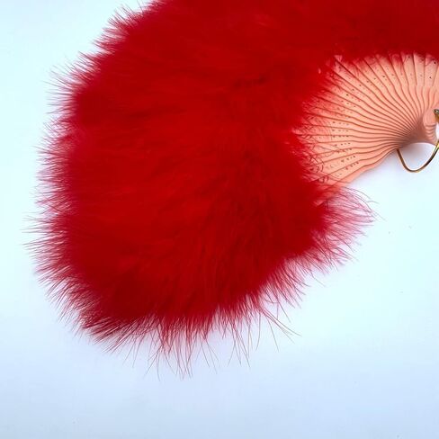 Shekyeon Marabou Feather Fan 20s Vintage Folding Fan Flapper Hand Fan for Costume Dancing Show Home Centerpiece Decor(Turquoise) in Saudi Arabia