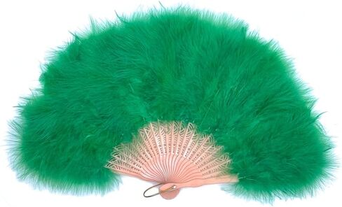 Shekyeon Marabou Feather Fan 20s Vintage Folding Fan Flapper Hand Fan for Costume Dancing Show Home Centerpiece Decor(Turquoise) in Saudi Arabia