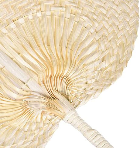 Natural Bamboo Raffia Hand Fans,Hand Weaving Fan for Summer Cooling Supplies Farmhouse Wall Decor Wedding Party Favors (5 Pcs) in Saudi Arabia