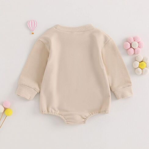 fhutpw Newborn Baby Girl Oversized Sweatshirt Romper Ruffle Long Sleeve Crewneck Onesie Sweater Tops Infant Fall Clothes in Kuwait