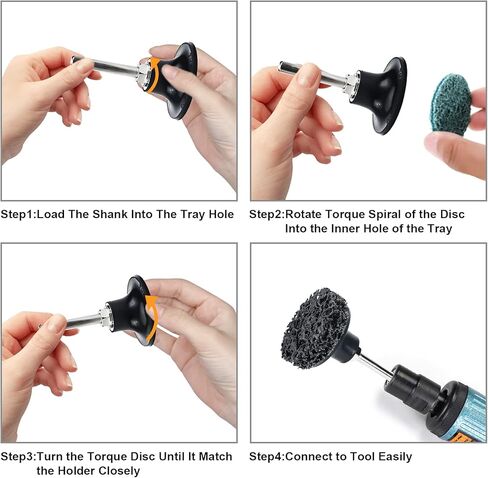 باتيور مجموعة اقراص صنفرة سريعة التغيير مكونة من 45 قطعة من اقراص صنفرة زركونيا مقاس 2 انش مع حامل 1/4 انش، اقراص تكييف السطح لشريط الصقل والتلميع وازالة الطلاء والصدا in Kuwait