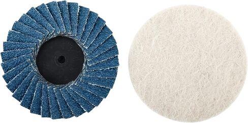 باتيور مجموعة اقراص صنفرة سريعة التغيير مكونة من 45 قطعة من اقراص صنفرة زركونيا مقاس 2 انش مع حامل 1/4 انش، اقراص تكييف السطح لشريط الصقل والتلميع وازالة الطلاء والصدا in Kuwait