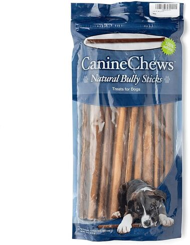 Canine Chews Bully Sticks 12" Thick Beef Chew Treat for Large Dogs Aggressive Chewers Low Odor All Natural 1.1 Pounds 12 Pack in Kuwait