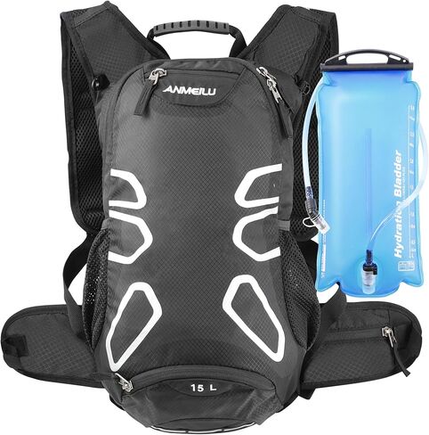 Camkinger Hydration Backpack with 3L TPU Water Bladder, 15L Lightweight Water Backpack with Rain Cover for Man Women, Hydration Pack Backpack for Hiking, Running, Cycling, Climbing in Kuwait