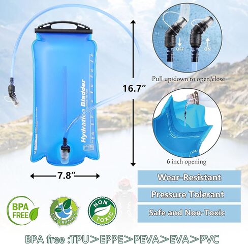 Camkinger Hydration Backpack with 3L TPU Water Bladder, 15L Lightweight Water Backpack with Rain Cover for Man Women, Hydration Pack Backpack for Hiking, Running, Cycling, Climbing in Kuwait
