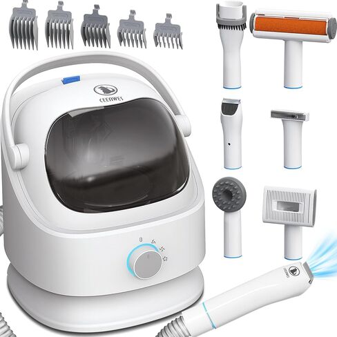 ماكينة قص الحيوانات الأليفة من CEENWES (إصدار مطور) ماكينة قص شعر احترافية منخفضة الضوضاء للكلاب قابلة لإعادة الشحن، ماكينة تشذيب شعر الحيوانات الأليفة للقطط والكلاب والحيوانات الأخرى in Kuwait