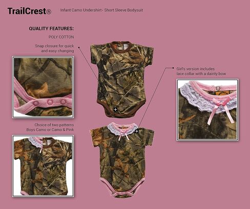 TrailCrest by Treel Newborn Baby Boy Girl Infant Undershirt- Short Sleeve Romper Bodysuit Camo Jumpsuit in Saudi Arabia