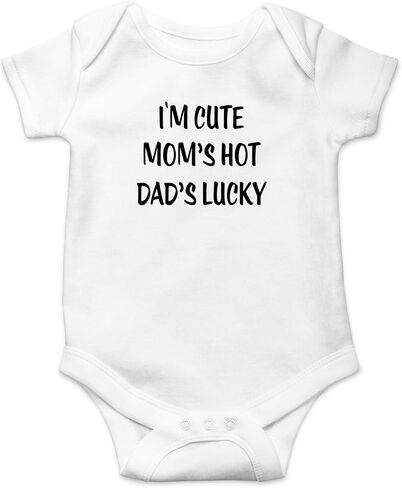 CBTwear I'm Cute Mom's Hot Dad's Lucky Funny Baby Bodysuit in Saudi Arabia